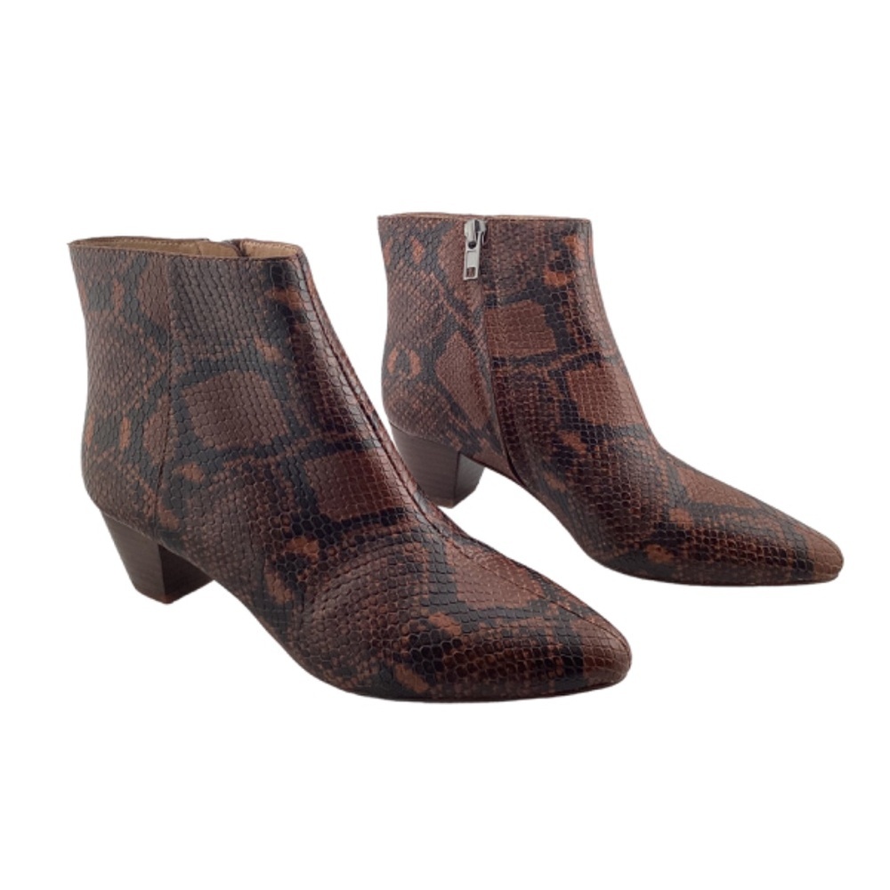 Madewell Women’s The Bea Boot in Snake Embossed Leather Size 5 Booties - Picture 6 of 9